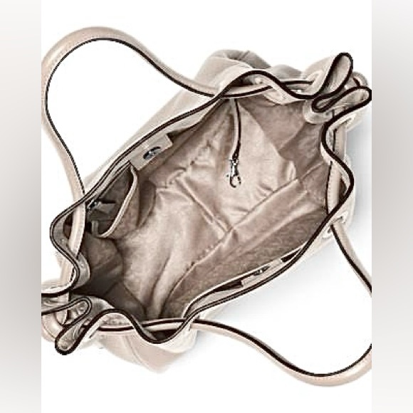 New Michael Kors Dalia Genuine Leather Large Shoulder Tote Bag cement cream nwt - Picture 13 of 14